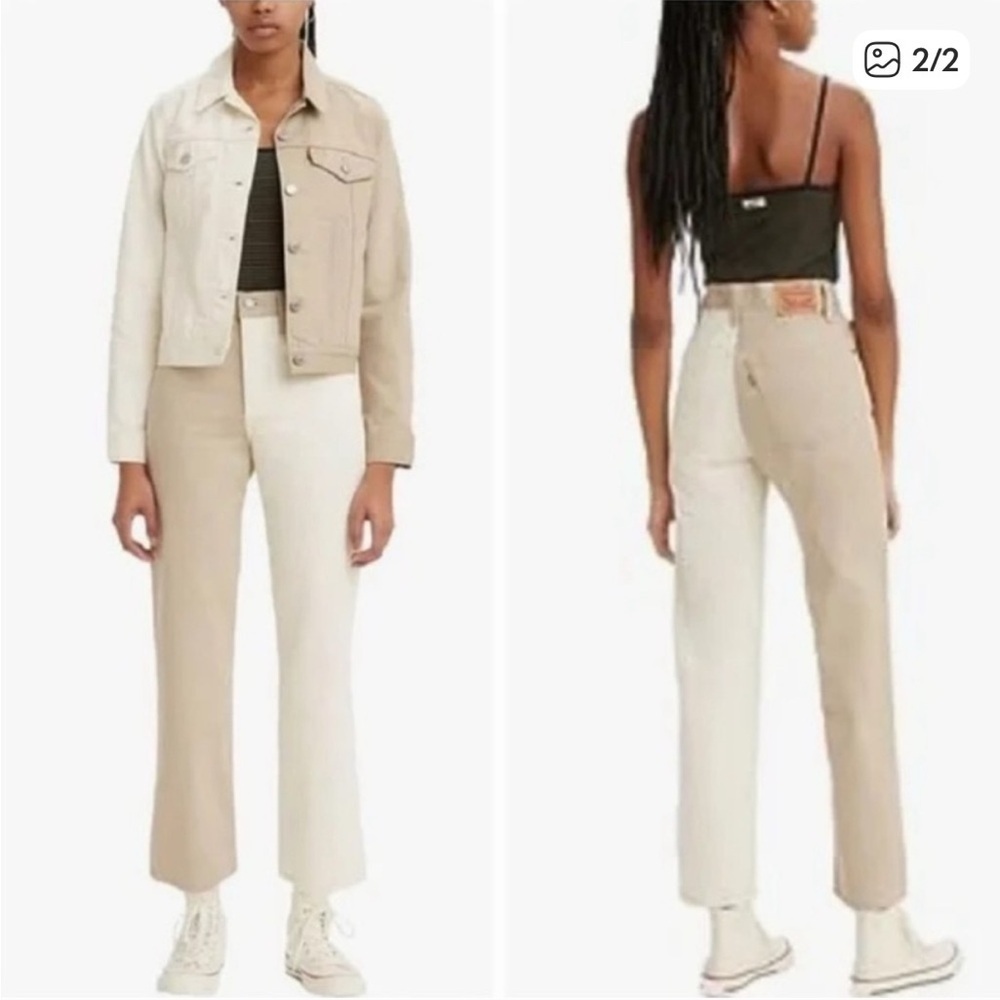 Levi's Beige and Cream Two Tone Jeans - Picture 2 of 3